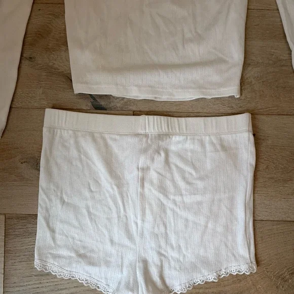 NWT VICTORIA'S SECRET Pointelle Modal Long-Sleeve & Shortie Set / Size Medium - Picture 11 of 12